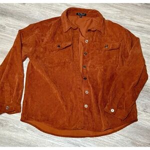 Women's rust‎ orange corduroy button up large
